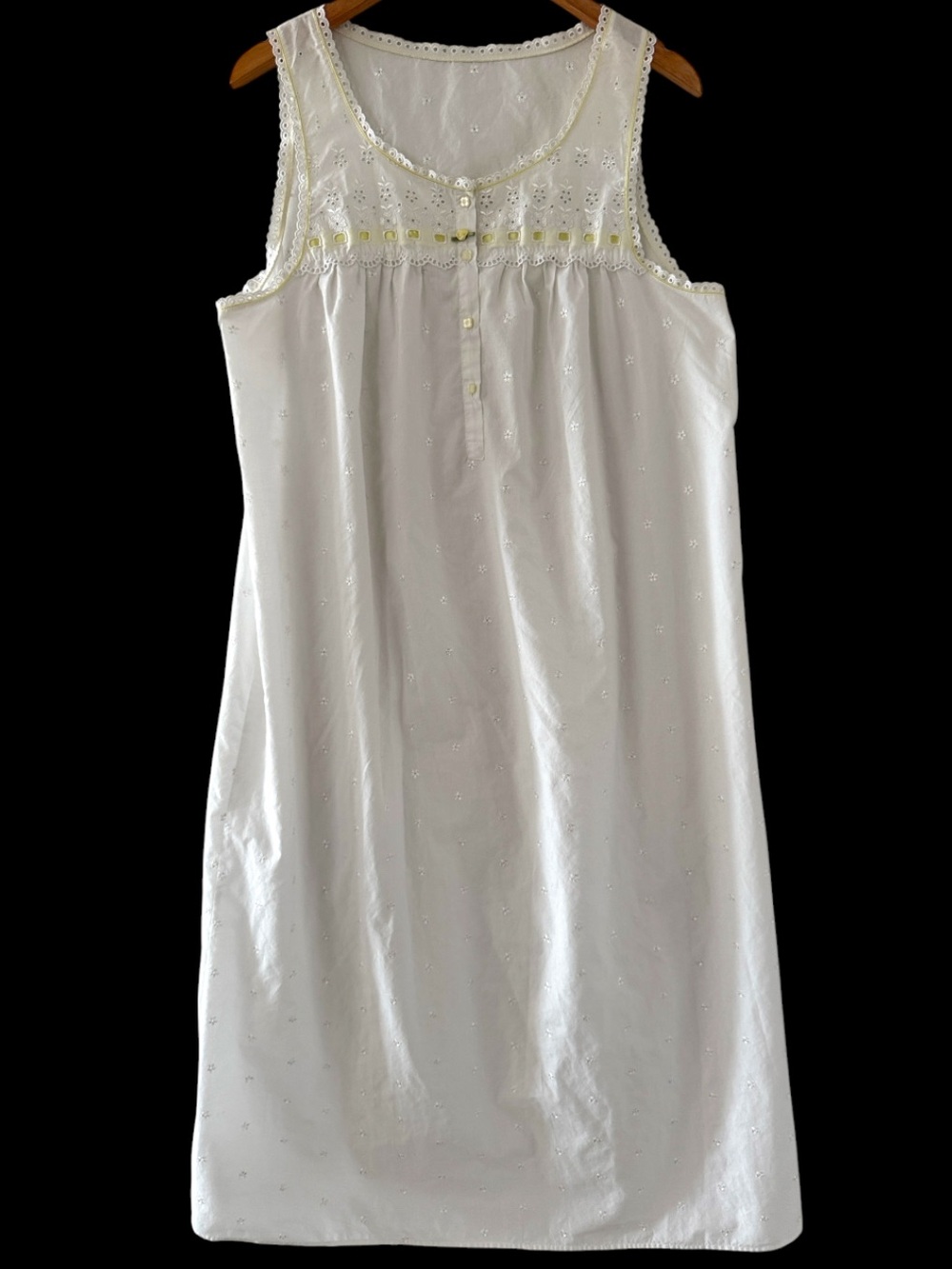 Mark and Spencer Nightgown Womens Large Cottage Cotton Eyelet Long White